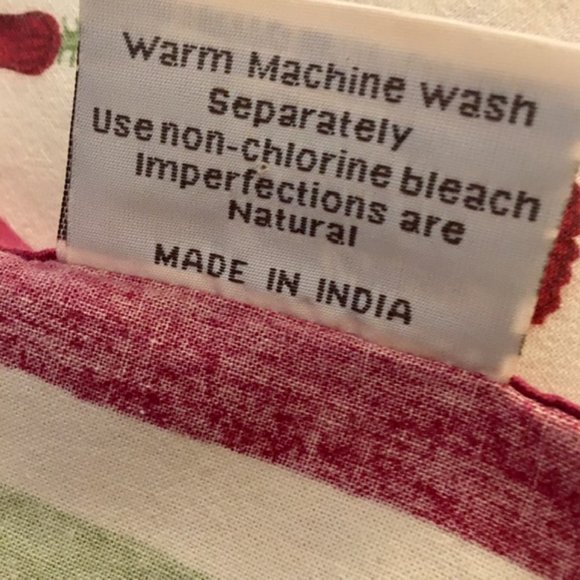 Couleur Nature Cloth Napkins Poppies Cream Wine Red Lime Set of Eight Cotton - Picture 5 of 7